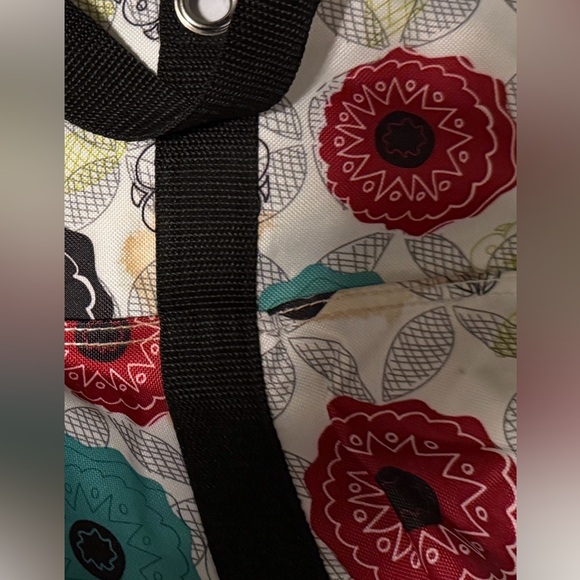 Thirty-One Large Zipper Tote Bag - Red, Teal, Black, White - Picture 3 of 4